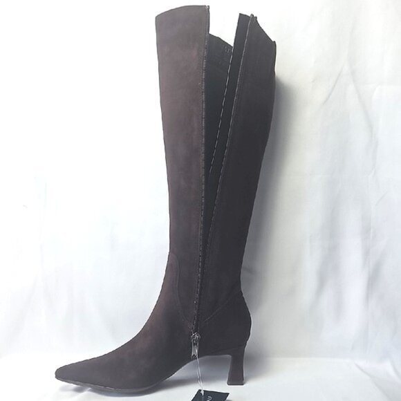 Naturalizer Women's Deesha 5M Mahogany Suede Knee High Boots with "Narrow Calf" - Picture 5 of 12